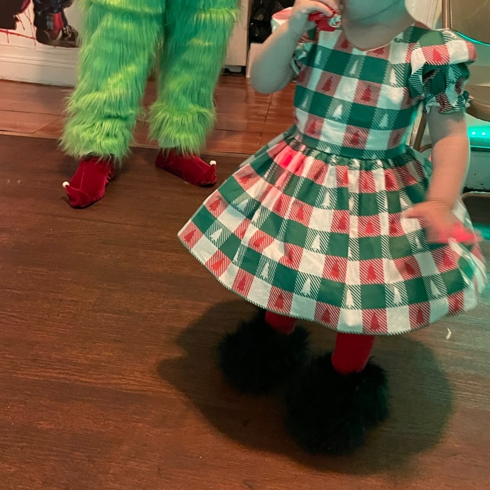 Toddler Christmas Dress- The Grinch - Picture 5 of 7